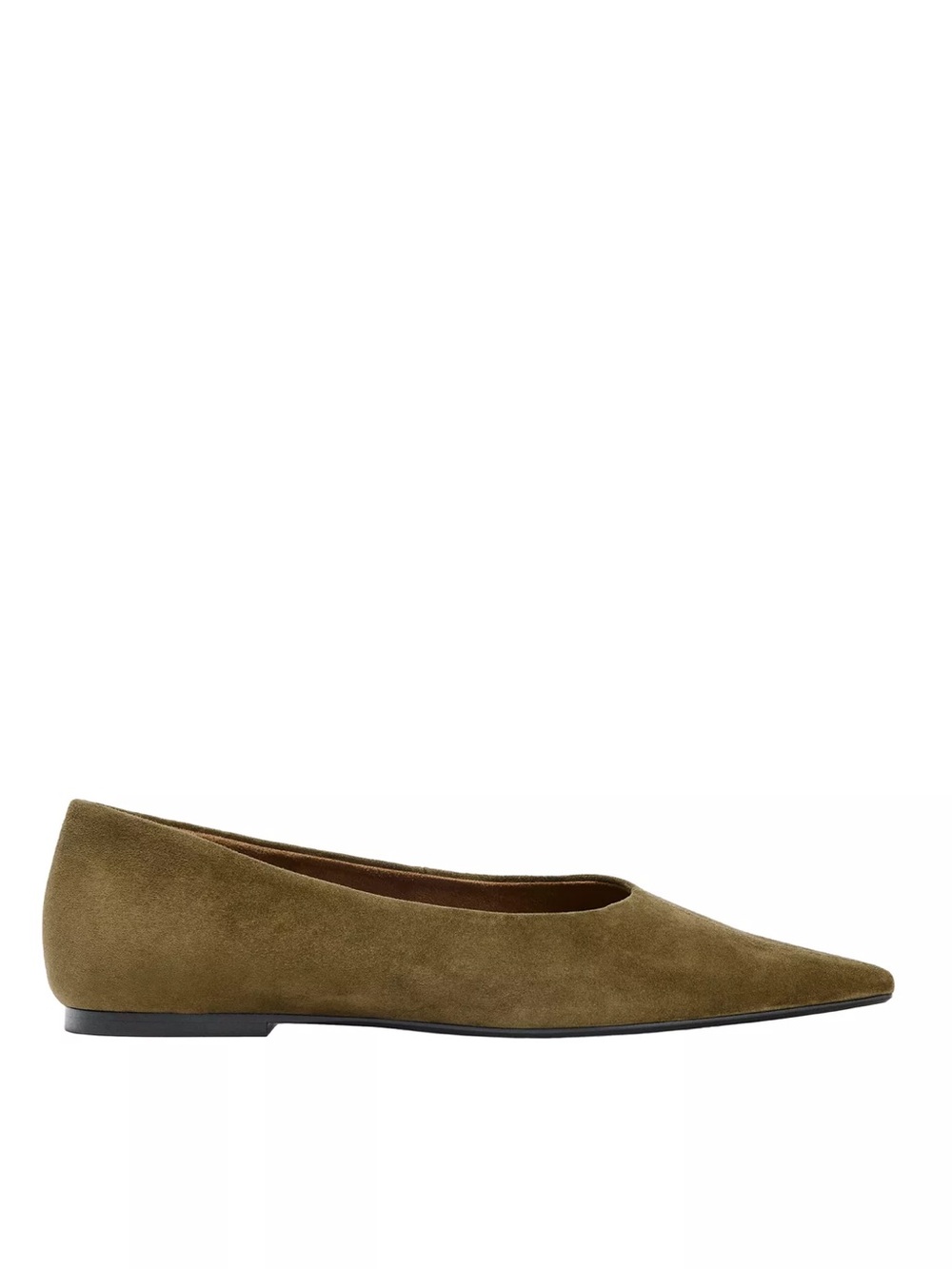 ZARA POINTED TOE SUEDE BALLET FLATS